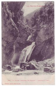 Postales: Torla-Ordesa (Huesca): Valle de Arrazas. Cascada de la Cueva. Labouche Frères. Circulada (Años 10)